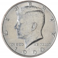 Монета США 50 центов 1990 Kennedy Half Dollar D