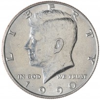 Монета США 50 центов 1990 Kennedy Half Dollar D