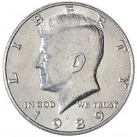 США 50 центов 1989 Kennedy Half Dollar D