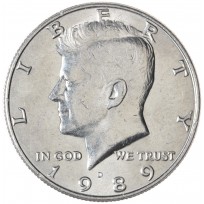 Монета США 50 центов 1989 Kennedy Half Dollar D