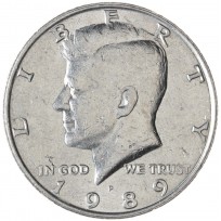Монета США 50 центов 1989 Kennedy Half Dollar Р