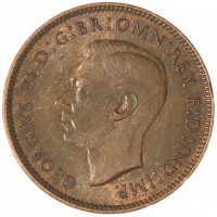 Монета Великобритания 1 фартинг 1939