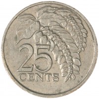 Монета Тринидад и Тобаго 25 центов 1980