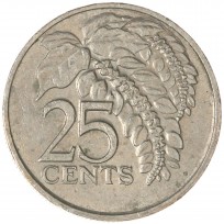 Монета Тринидад и Тобаго 25 центов 1980