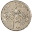 Сингапур 10 центов 1991
