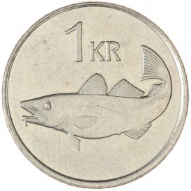 Монета Исландия 1 крона 1999