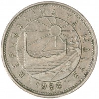 Монета Мальта 10 центов 1986