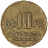 Монета Перу 10 сентимо 2005