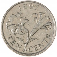 Монета Бермуды 10 центов 1997