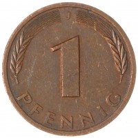 Монета Германия 1 пфенниг 1981 J