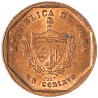 Монета Куба 1 сентаво 2007