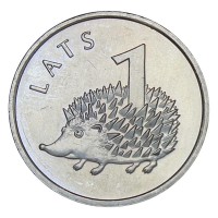 Монета Латвия 1 лат 2012 Ежик
