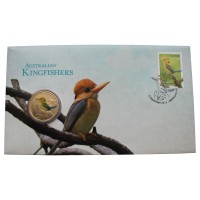 Тувалу 1 доллар 2013 Желтоклювый зимородок (Австралийские Водяные Птицы) в буклете