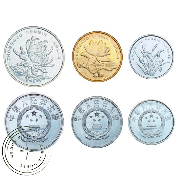 Китай Набор монет 1986-2014 (6 штук)