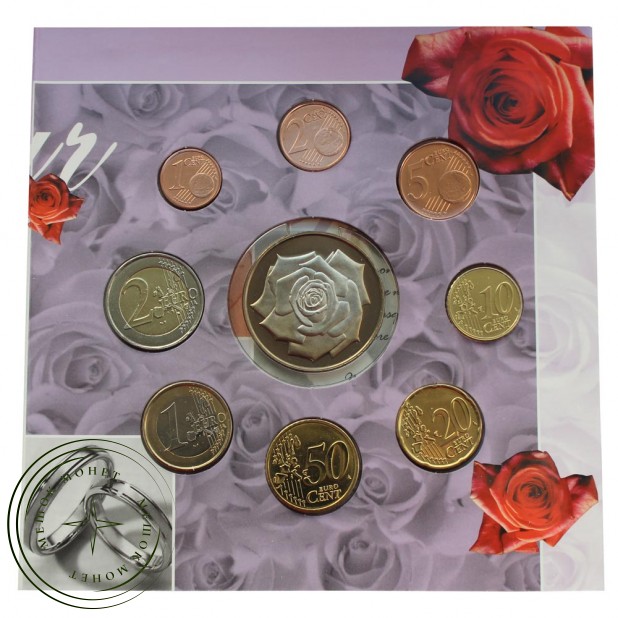Бельгия Годовой набор монет ЕВРО 2003 Свадьба (8 штук и жетон)