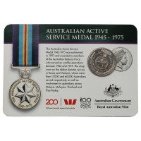 Монета Австралия 20 центов 2017 Медаль австралийской службы 1945-1975 (Медали почёта)