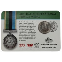 Монета Австралия 20 центов 2017 Медаль австралийской оперативной службы (Медали почёта)