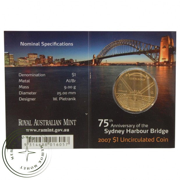 Австралия 1 доллар 2007 75 лет мосту Харбор-Бридж