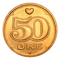 Монета Дания 50 эре 2008