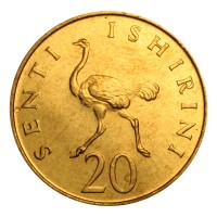 Монета Танзания 20 центов 1984