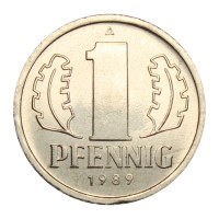 ГДР 1 пфенниг 1989