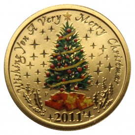 Монета Австралия 1 доллар 2011 Счастливого Рождества