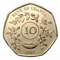 Уганда 10 шиллингов 1987