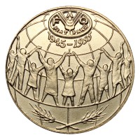 Монета Андорра 25 сантимов 1995 50 лет Продовольственной программе (ФАО)