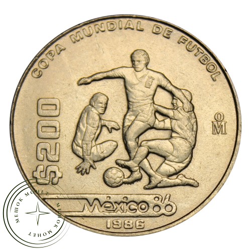 Мексика 200 песо 1986 Чемпионат мира по футболу 1986 — 93702208