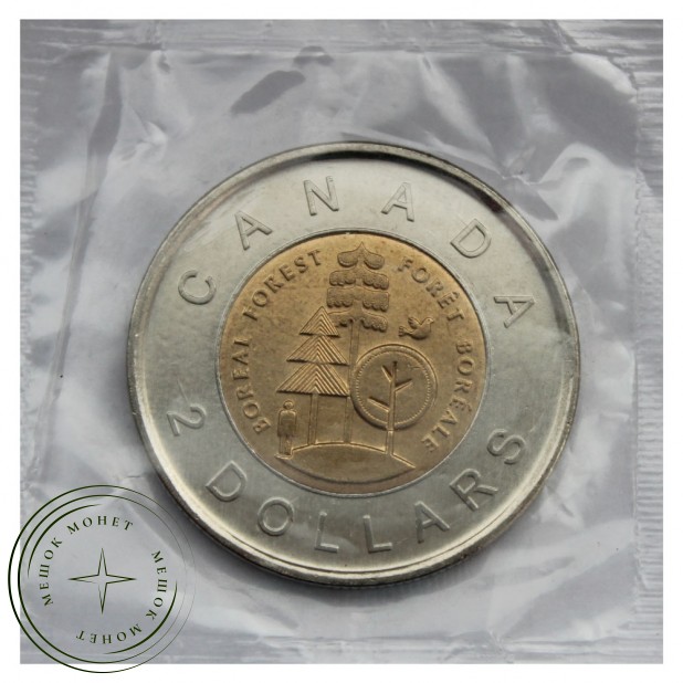Канада 2 доллара 2011 Тайга - половина суши Канады