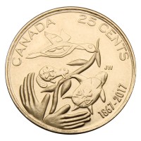 Канада 25 центов 2017 Надежда на зелёное будущее (150 лет Конфедерации Канады)