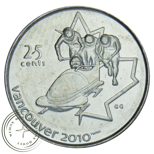 Канада 25 центов 2008 Бобслей — 93702596