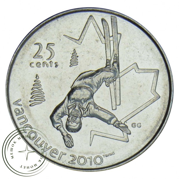 Канада 25 центов 2008 Фристайл (Олимпийские игры в Ванкувере)