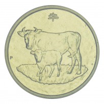 Монета Австралия 1 доллар 2009 Год Быка