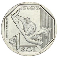 Перу 1 соль 2019 Желтохвостая обезьяна
