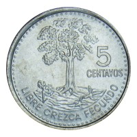 Монета Гватемала 5 сентаво 2014