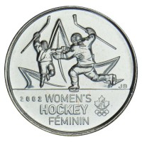 Канада 25 центов 2009 Победа женской сборной по хоккею на олимпиаде Солт-Лейк-Сити 2002