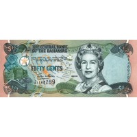 Банкнота Багамские острова 50 центов 2001