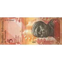 Банкнота Венесуэла 5 боливар 2007