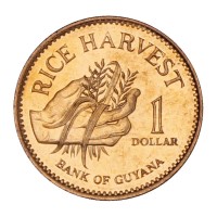 Монета Гайана 1 доллар 1996