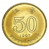 Монета Гонконг 50 центов 1997