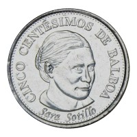 Монета Панама 5 сентесимо 2019