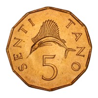 Монета Танзания 5 центов 1982