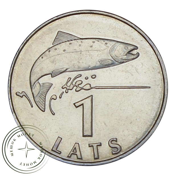 Латвия 1 лат 2008 Рыба