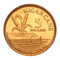 Монета Гайана 5 долларов 2012