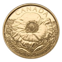 Канада 25 центов 2015 100 лет стихотворению На полях Фландрии - Мак