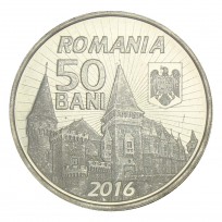 Монета Румыния 50 бань 2016 575 лет началу правления Яноша Хуньяди