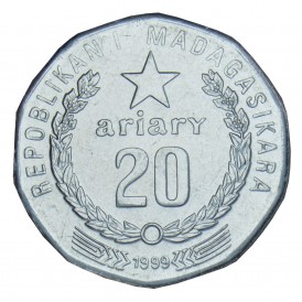 Монета Мадагаскар 20 ариари 1999