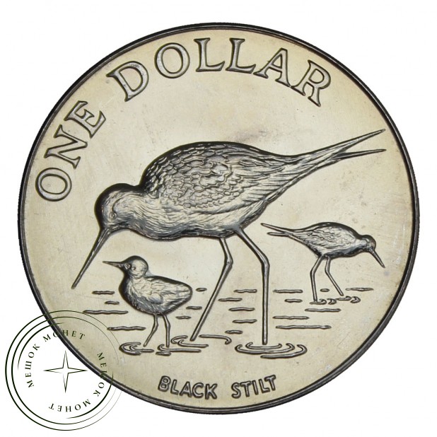 Новая Зеландия 1 доллар 1985 Чёрный Ходулочник