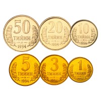 Узбекистан Набор монет 1994 (6 штук)